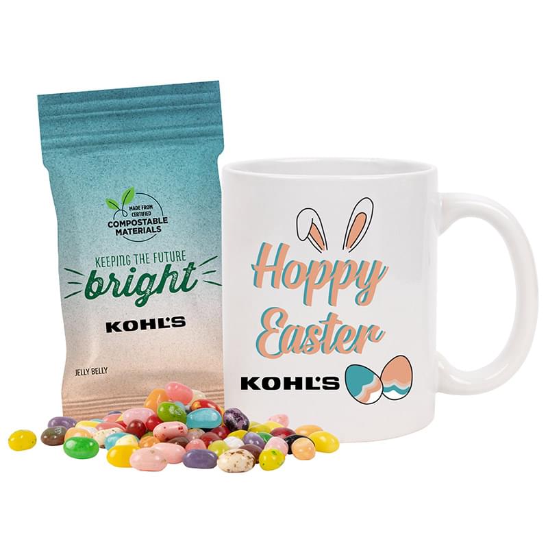 Mug set with Jelly Belly in Compostable Digibag