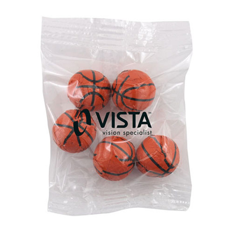 Snack Bag with Chocolate Basketballs