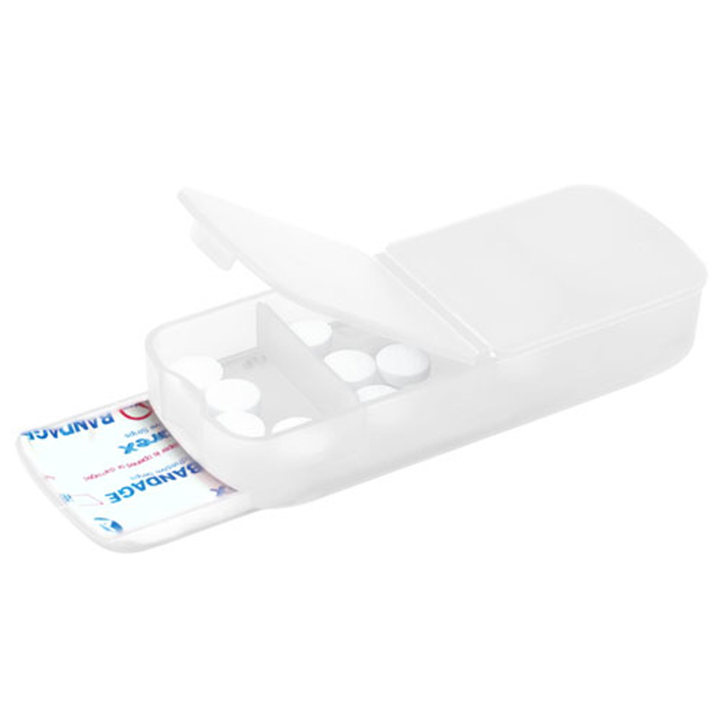 Plastic Bandage Dispenser with Pill Case