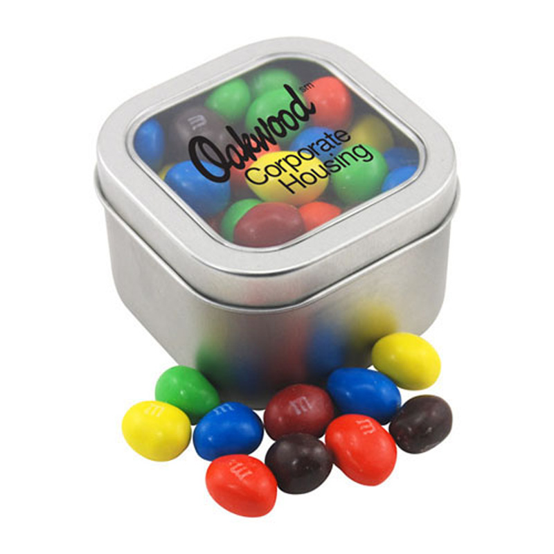 Window Tin with Peanut M&M's