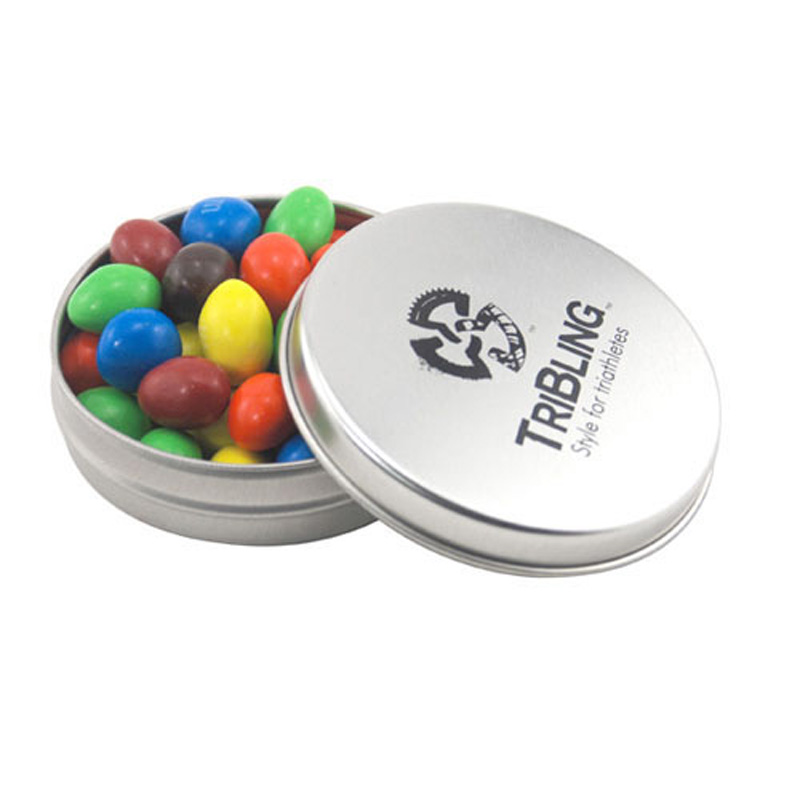Round Tin with Peanut M&M's