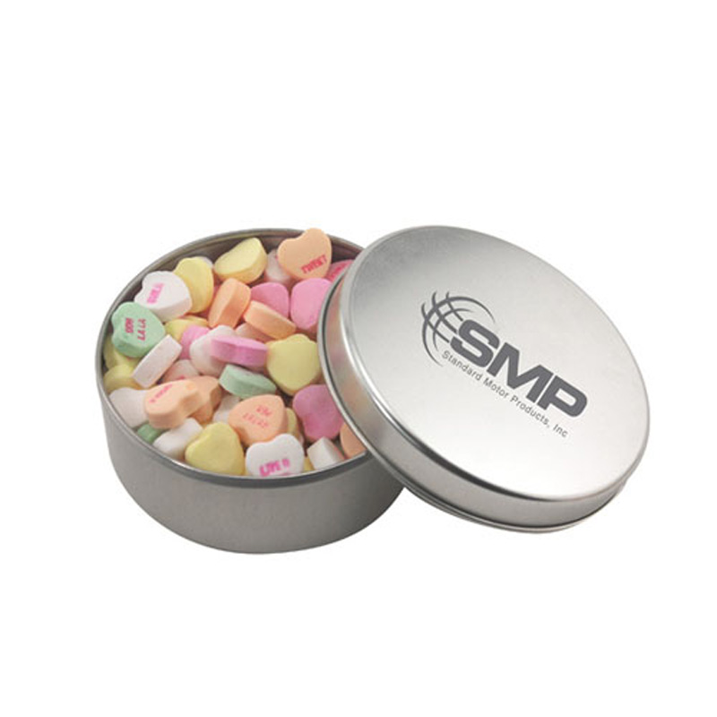 Round Tin with Conversation Hearts