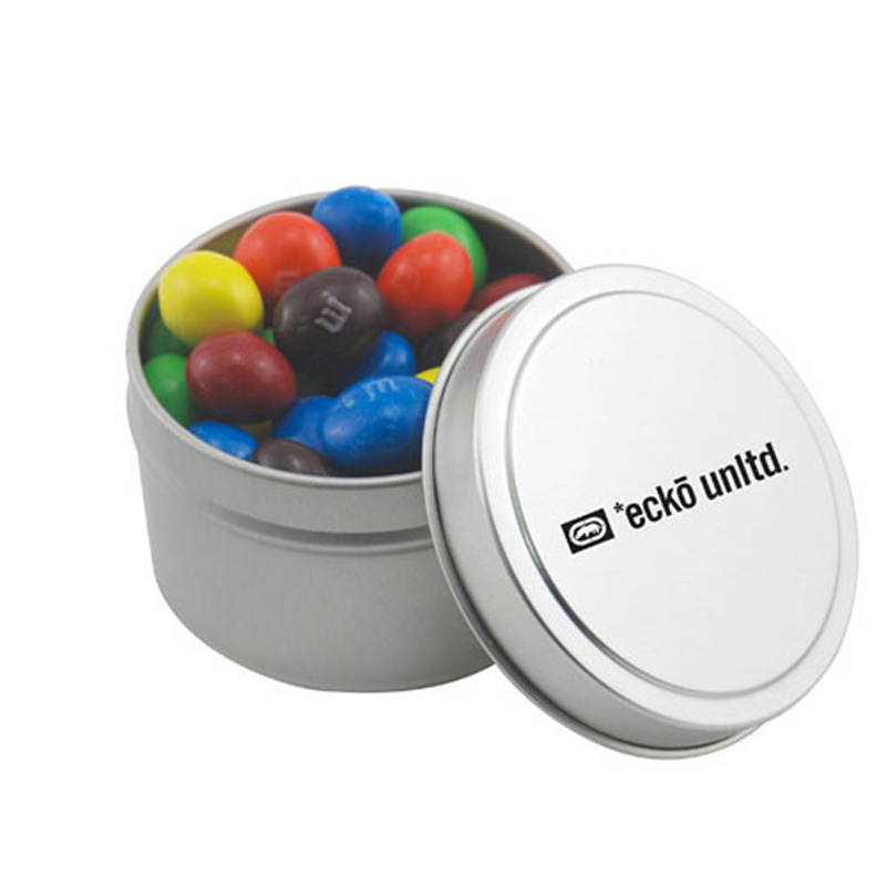 Round Tin with Peanut M&M's