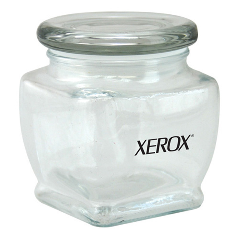 3 1/8" Footed Glass Jar Empty