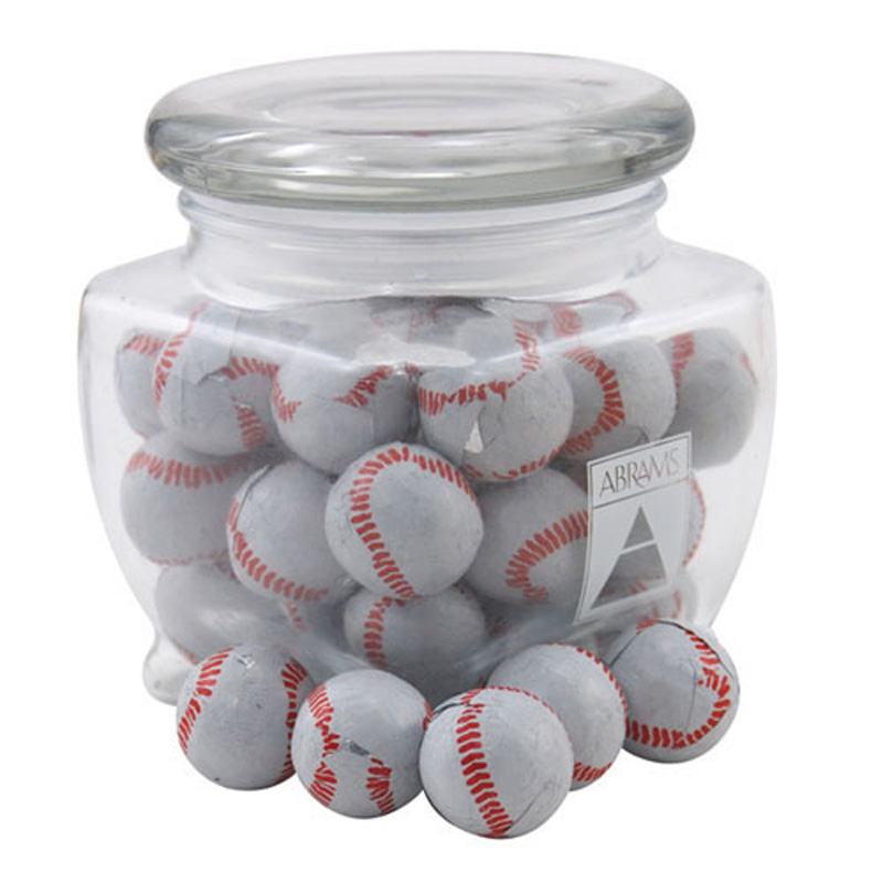 Jar with Chocolate Baseballs