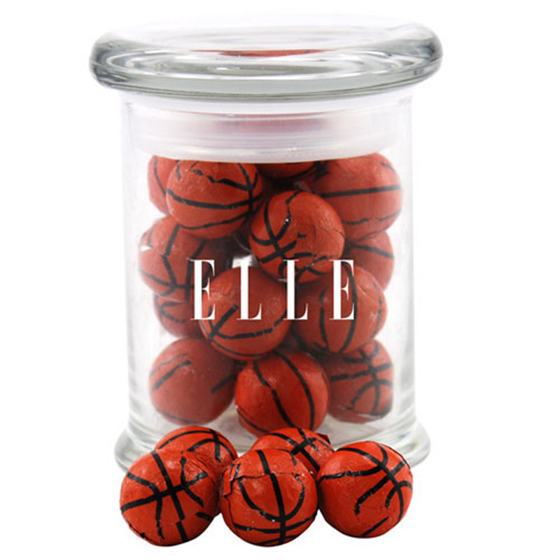 Jar with Chocolate Basketballs