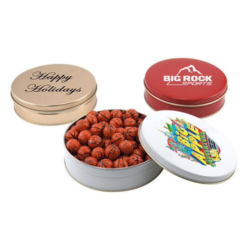 Gift Tin with Chocolate Basketballs