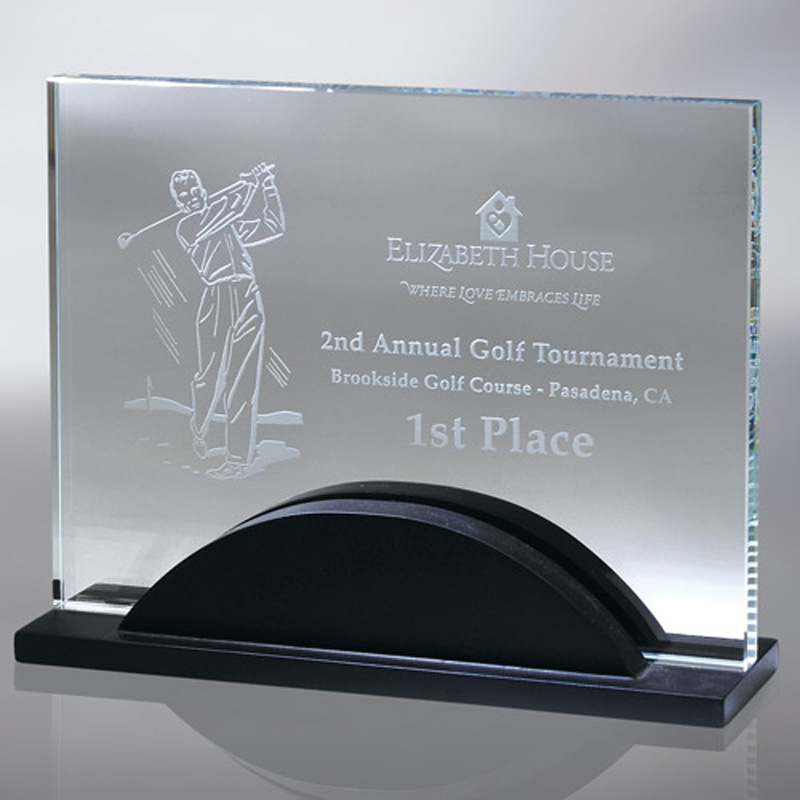 Centerville Rectangular Award Crescent Base