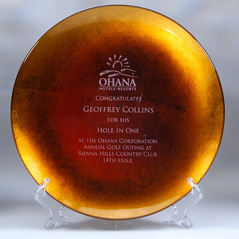 Dover Jade Glass Leaf Round Plate