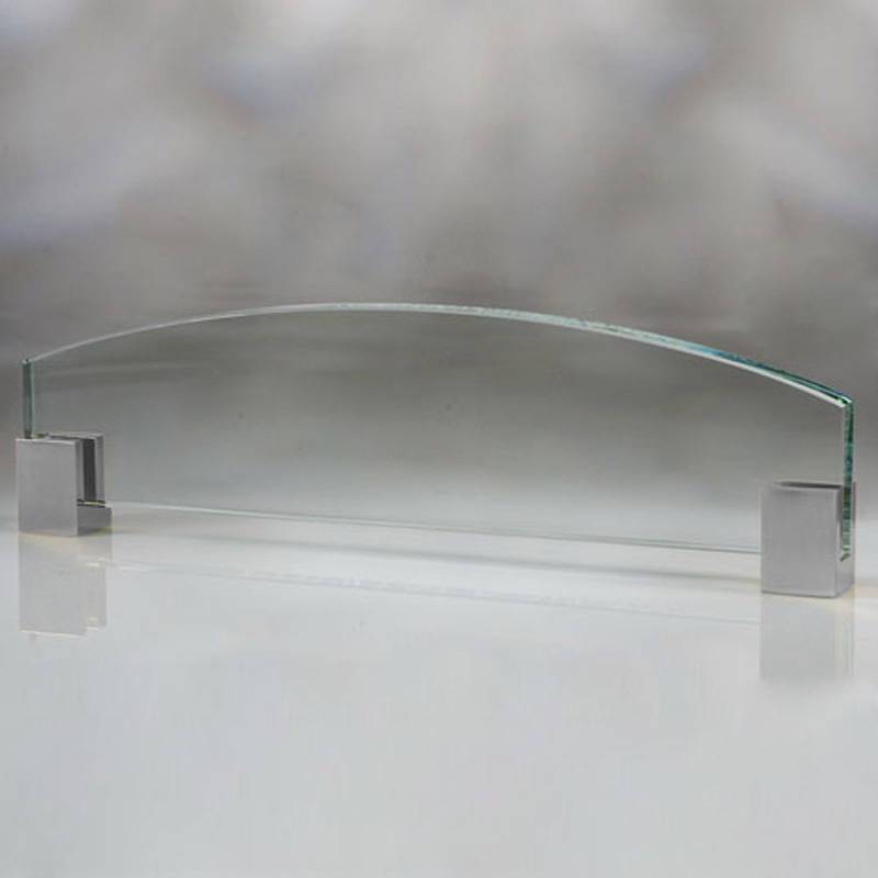 Hilliard Curved Top Chrome Base Nameplate