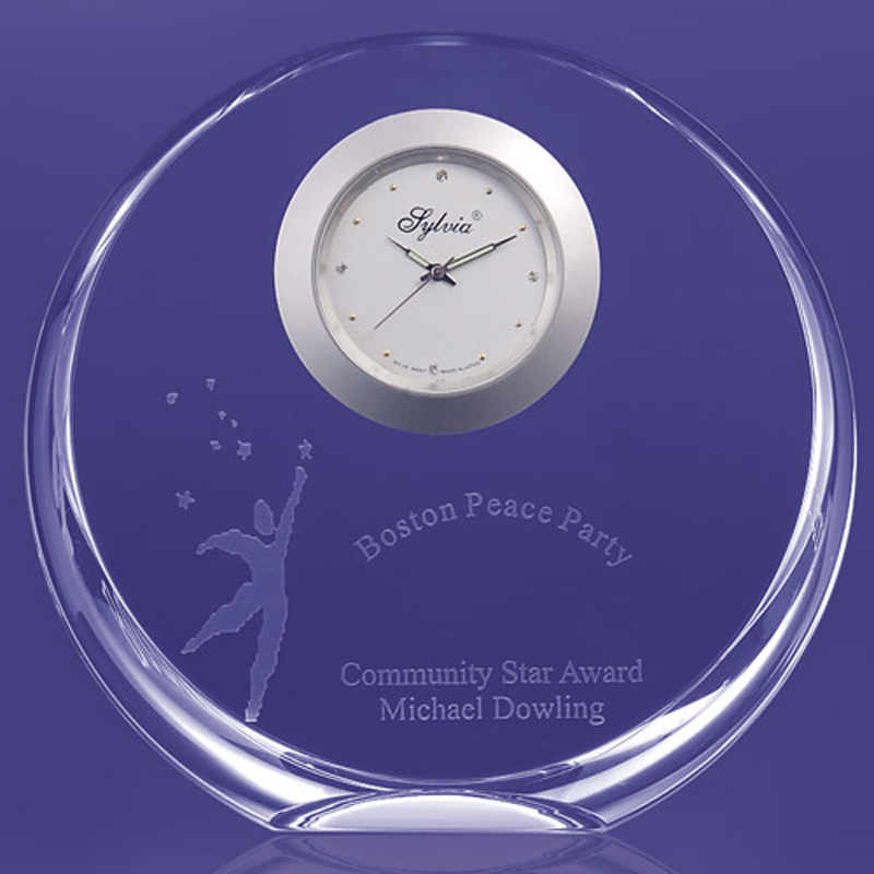 Norwalk Circular Award Flat Bottom With Clock