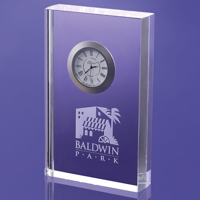 Oregon Rectangular Award Imbedded Clock