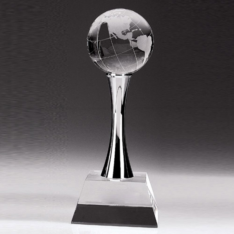 Chester World Globe On Chrome Post