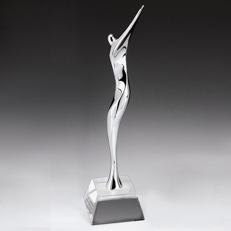 Brookfield Chrome Person On Optical Crystal Base
