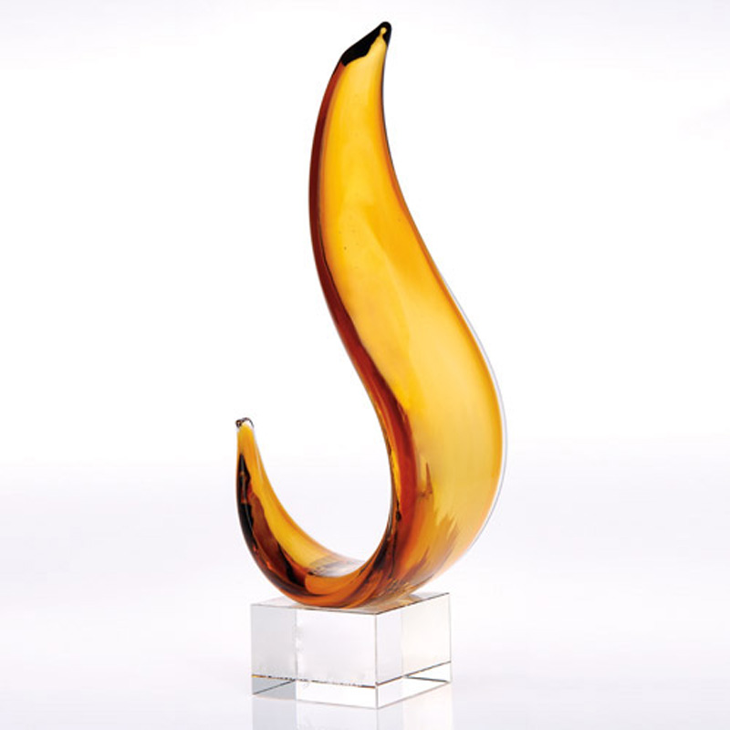 Florida Art Glass Swoop On Prism Base