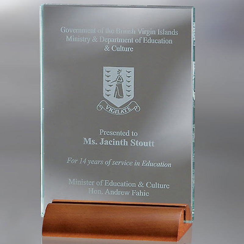 Nuangola Award on Rounded Wood Base