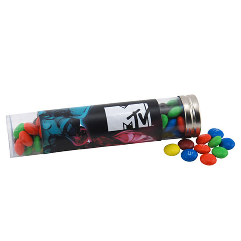 Tube with M&M's