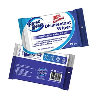 75 Percent Alcohol Disinfectant Wipes - 10 Pack