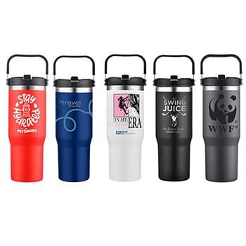 30 oz. Vacuum Travel Mug with Carrier Handle