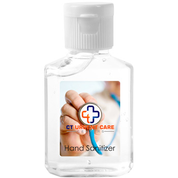 Hand Sanitizer 1 oz Square Bottle