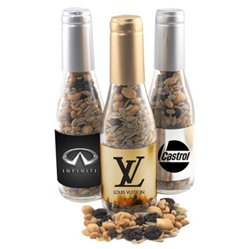 Champagne Bottle with Trail Mix