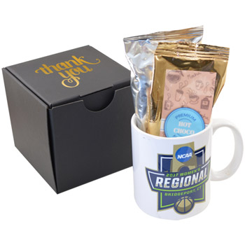 Soft Touch Gift Box with Full Color Mug and Hot Chocolate