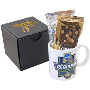 Soft Touch Gift Box with Full Color Mug and Gourmet Coffee