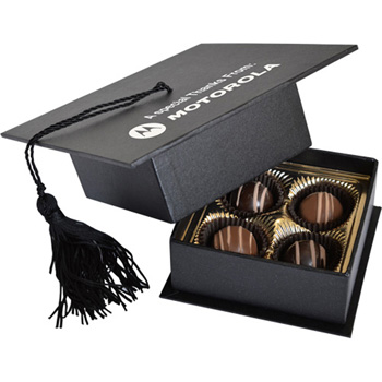 Graduation Cap Box with 4 Truffles