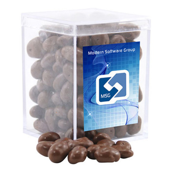 Acrylic Box with Choc Covered Raisins