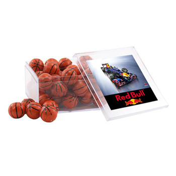 Acrylic Box with Chocolate Basketballs