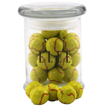 Jar with Chocolate Tennis Balls