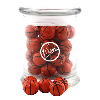 Jar with Chocolate Basketballs